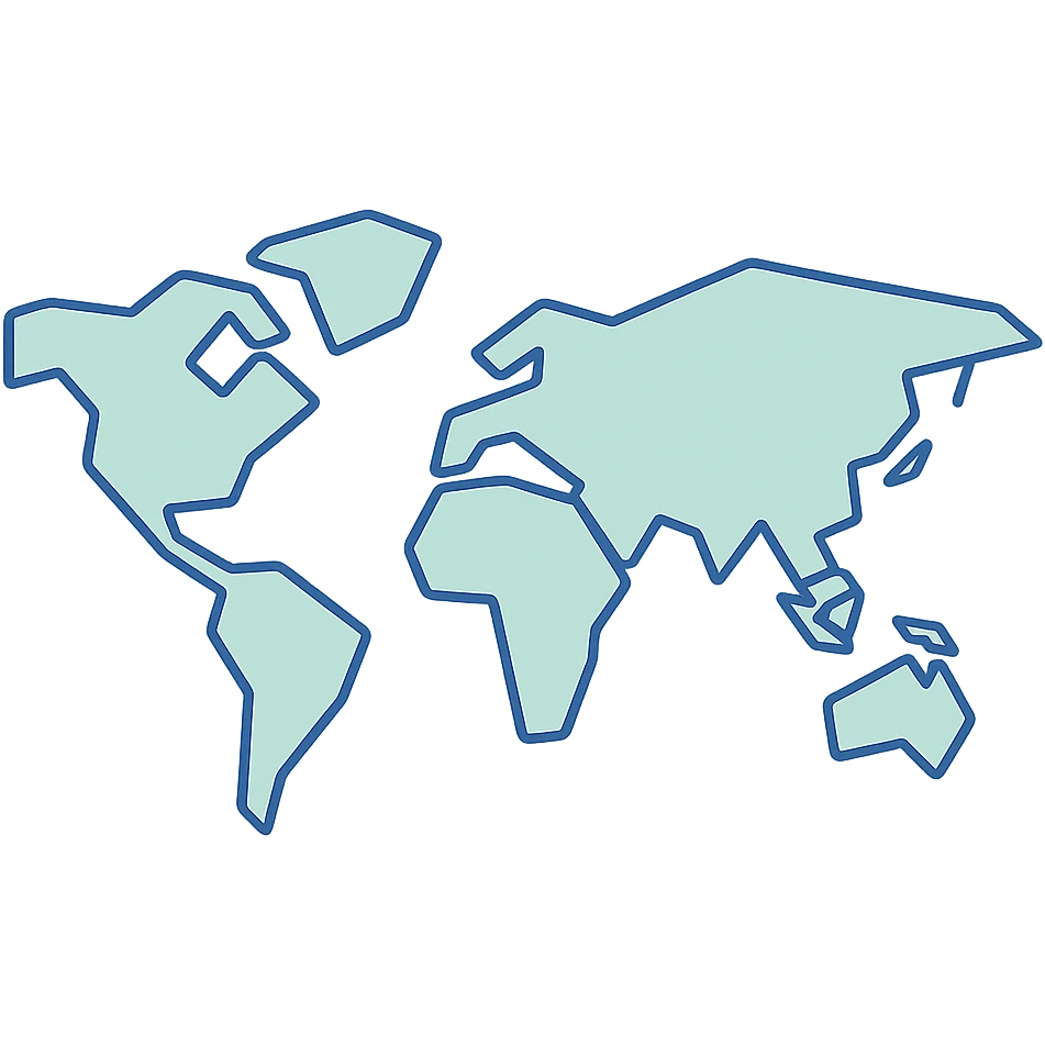 minimalist world map, blue and green colors, no text emoji