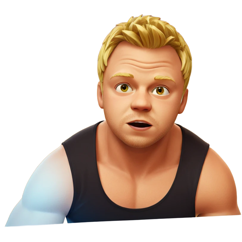blonde boy in tank top emoji