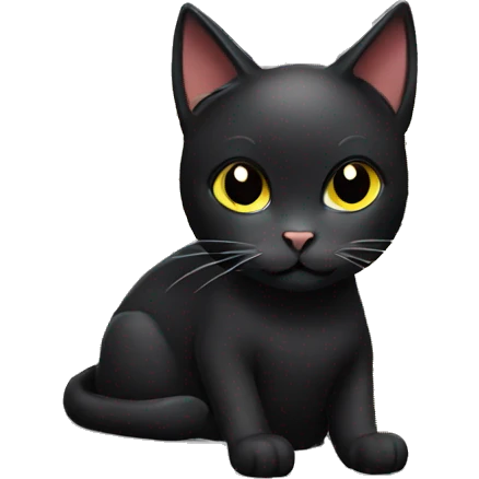 Black cat with a Christmas Hay emoji