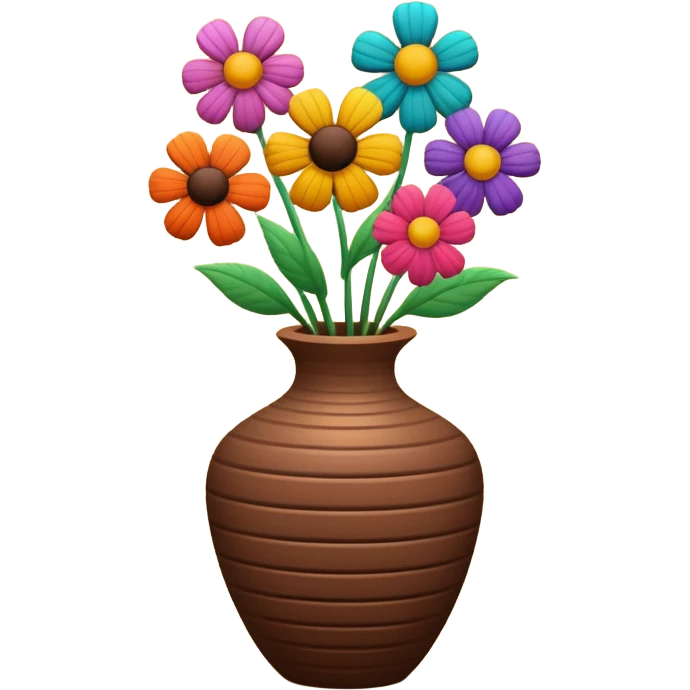 Corduroy ridged vase with flowers emoji