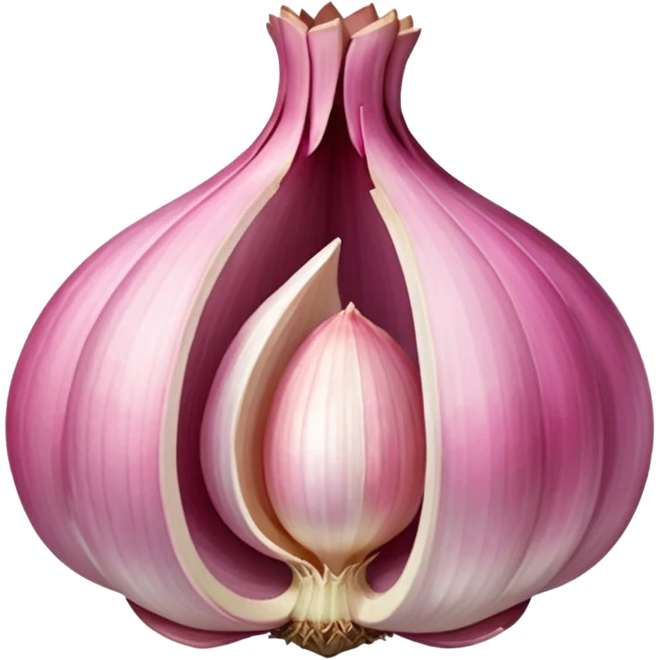 pink garlic with cut piece emoji