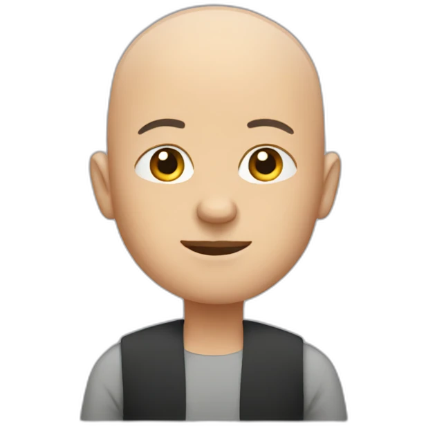 bald person standing emoji
