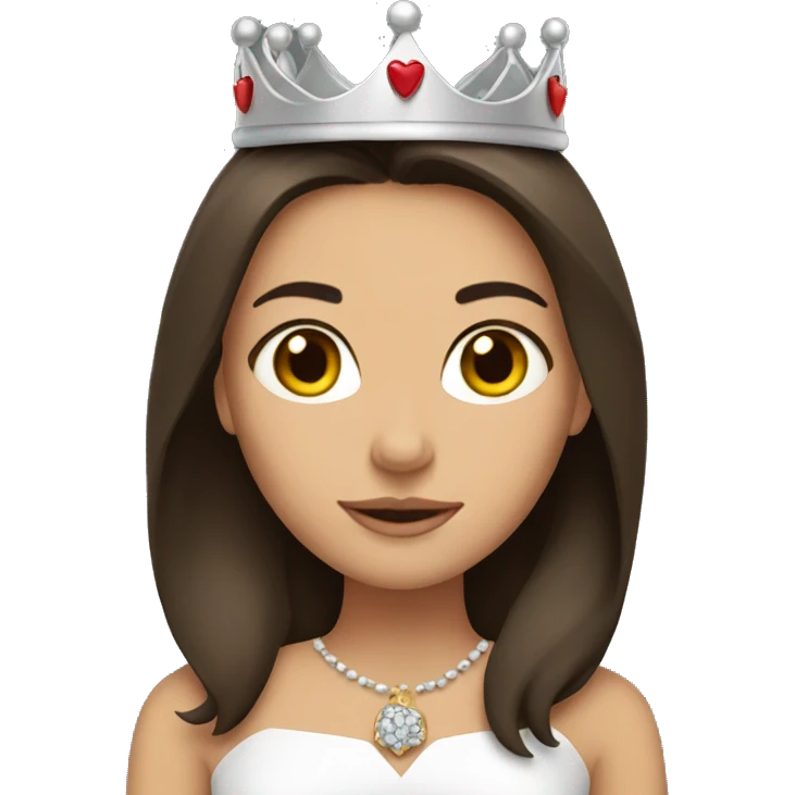 brunette girl with crown emoji