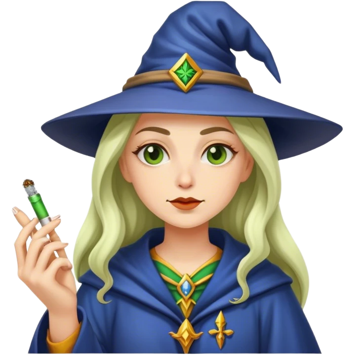 female wizard smoking weed emoji