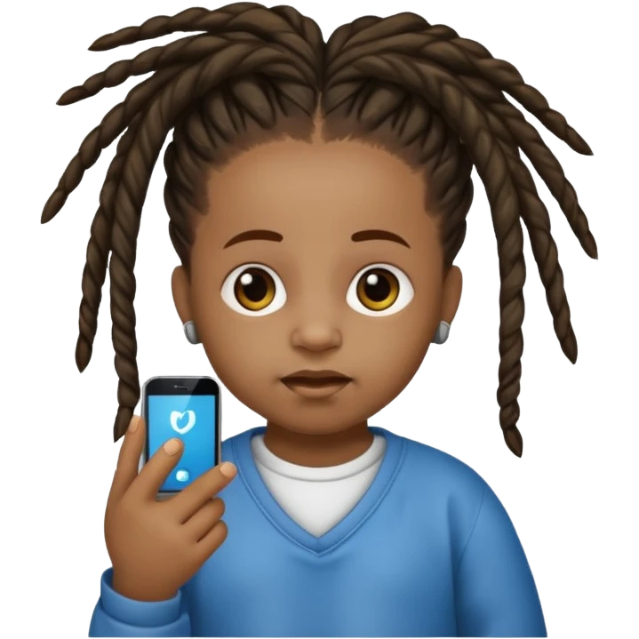 Diabetic disabled black baby with dread locks emoji