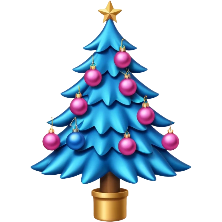A Christmas tree pink and blue ornaments  emoji