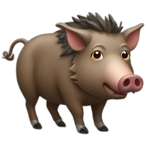 boar with ckocked head expression emoji
