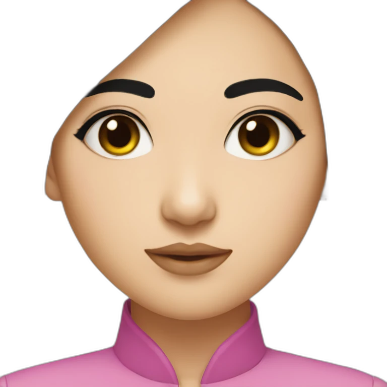 wasian girl with eyeliner from head to chest emoji