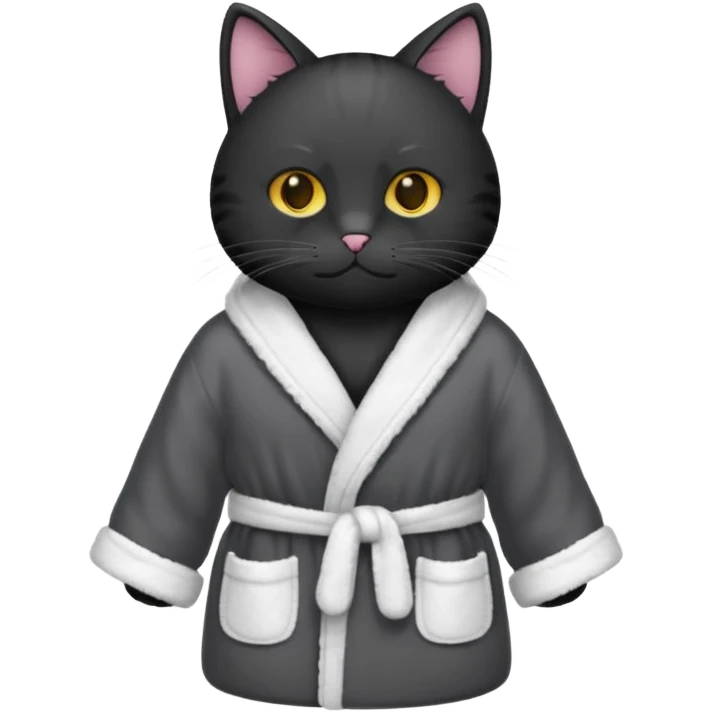 black cat with bathrope emoji