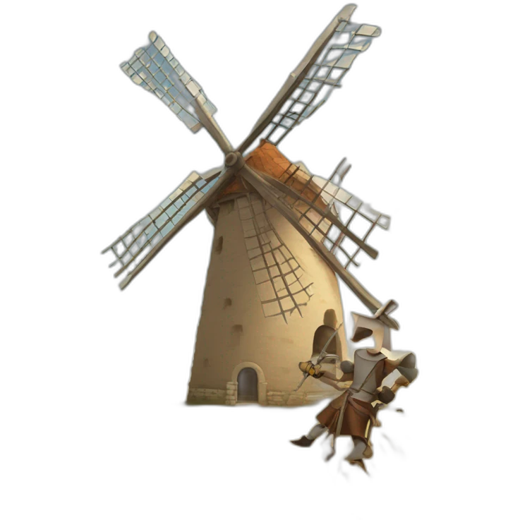 don quixote crushed by a windmill emoji