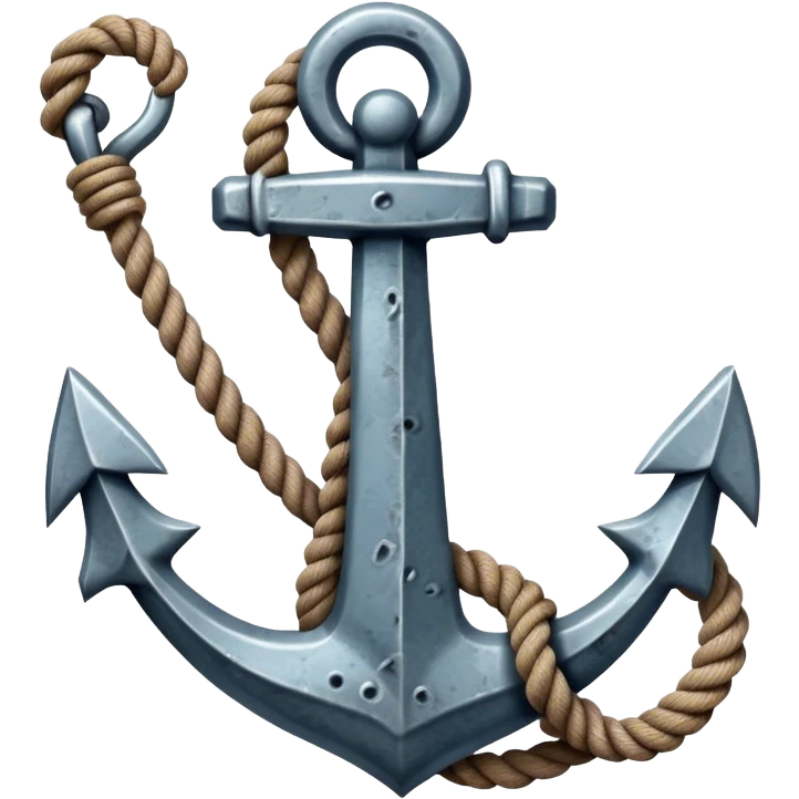 anchor with a rope wrapped around it  emoji