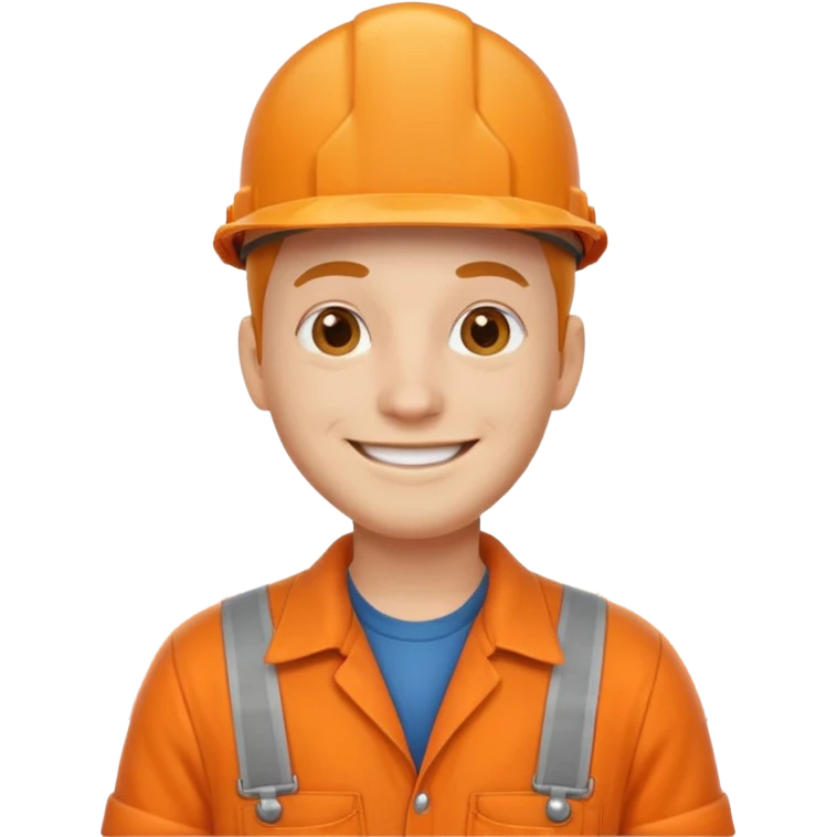 engineer orange overalls standing emoji