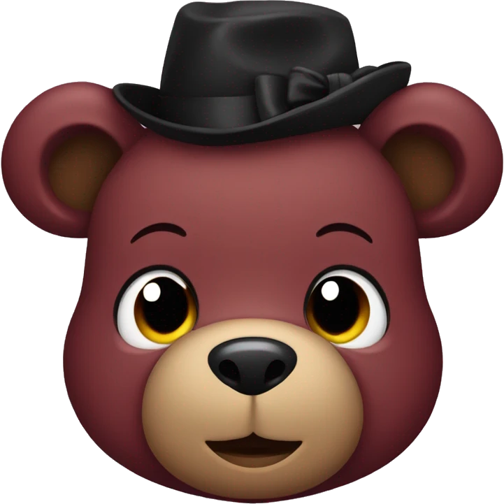 maroon teddy bear with black bow emoji