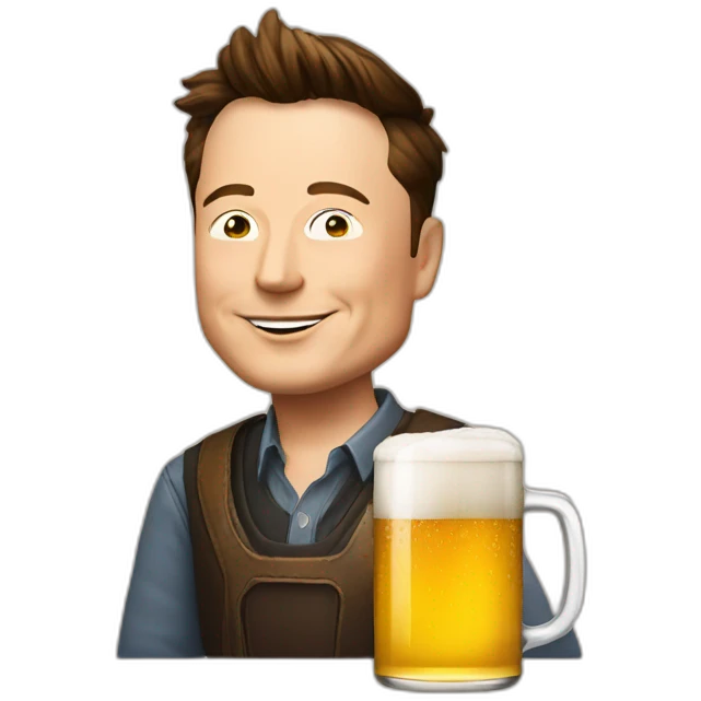 Elon musk avec une bière emoji