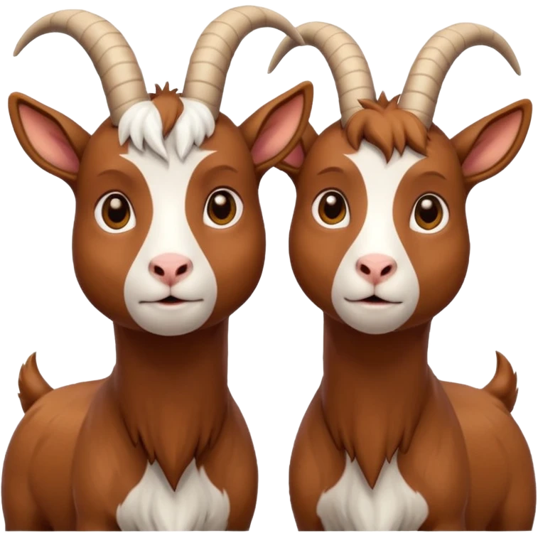 Two goats staring at each other one is anxious one is a chill guy emoji