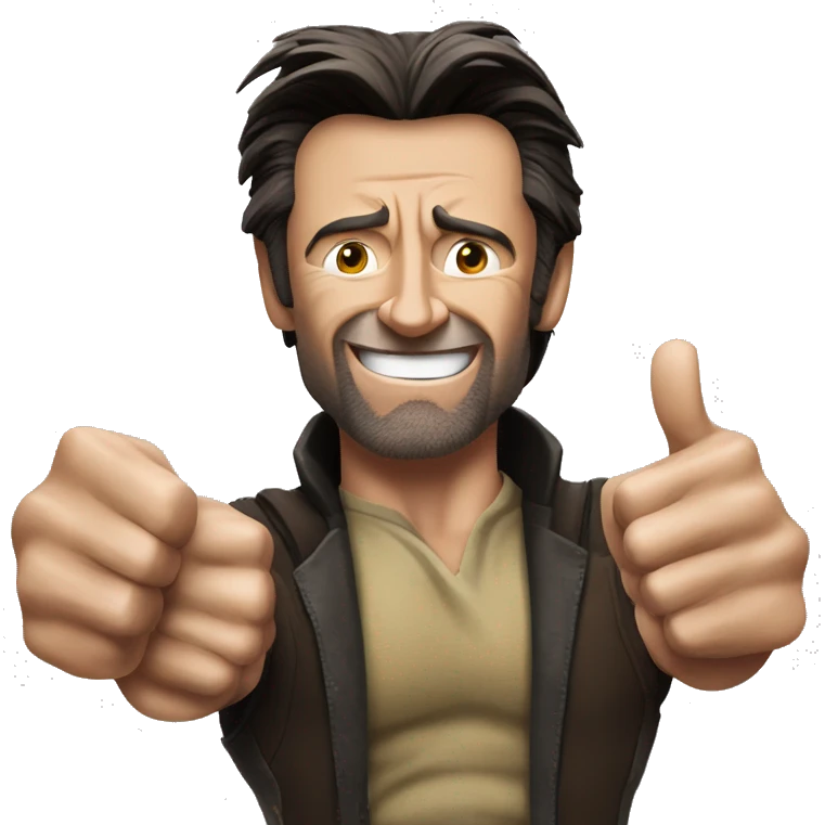 Hugh jackman Wolverine with thumbs up emoji
