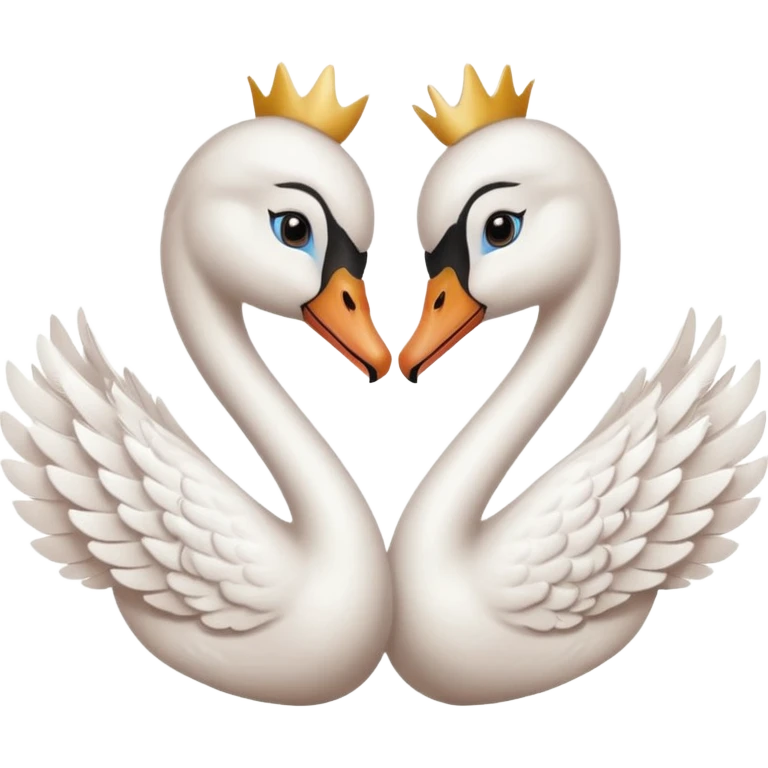 Two swan making a heart 💗 a girl and a boy emoji