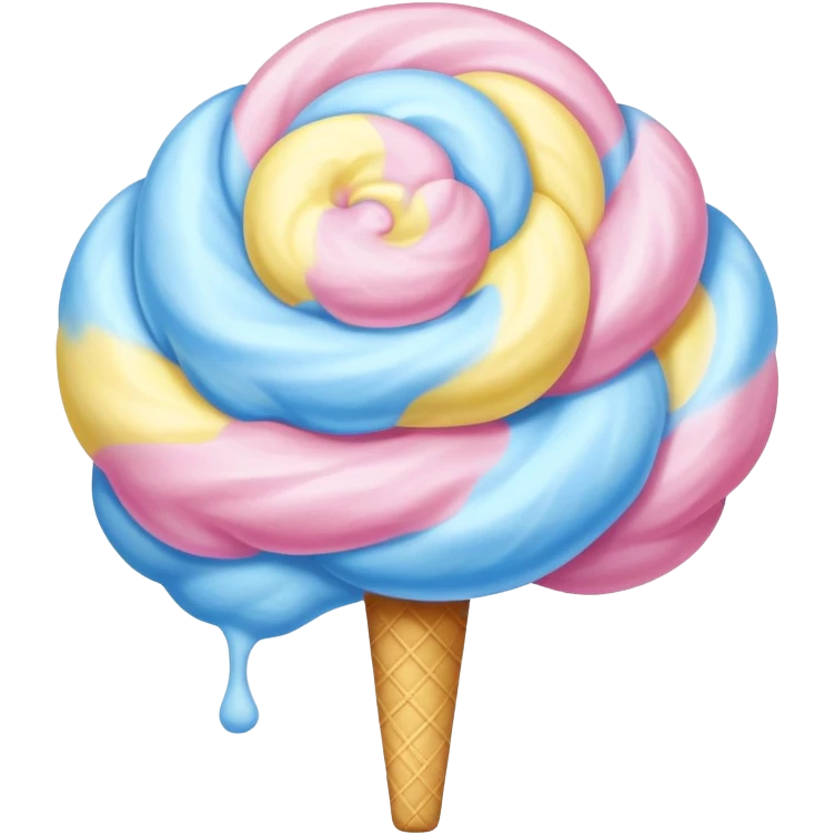 Pink, blue, and yellow swirled cotton candy emoji
