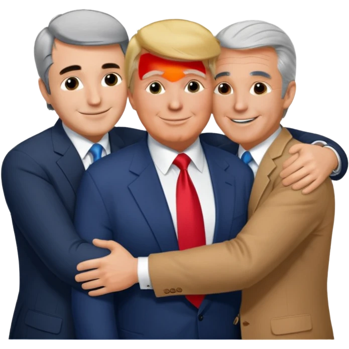 Charlie kirk, donald trump and jeffrey epstien hugging emoji