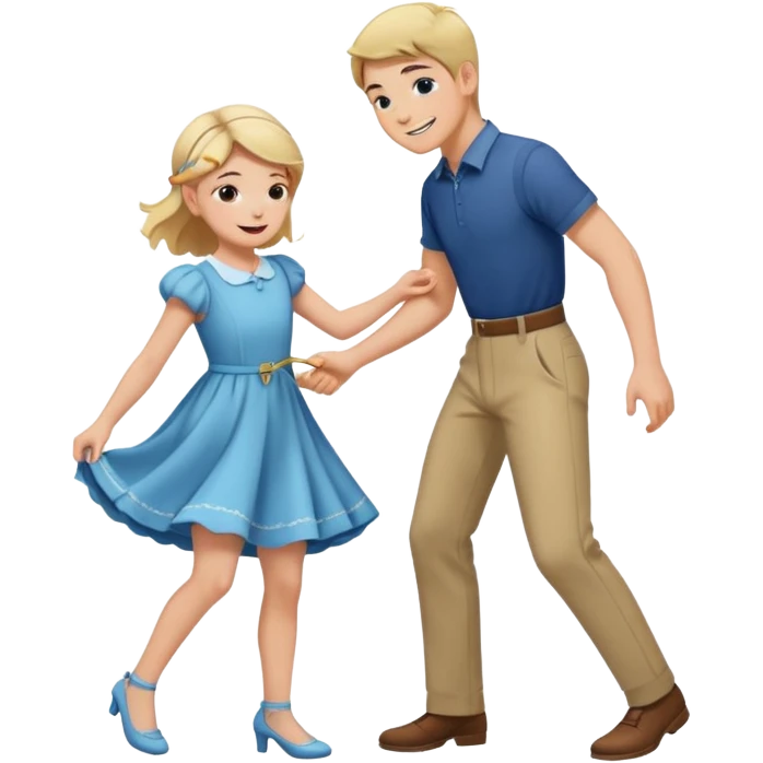 Boy getting whipped by girl and boy looks happy. Boy is also bent over emoji