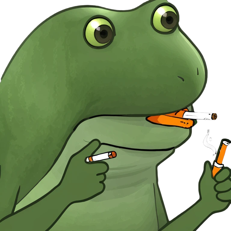 Frog smoking crack emoji