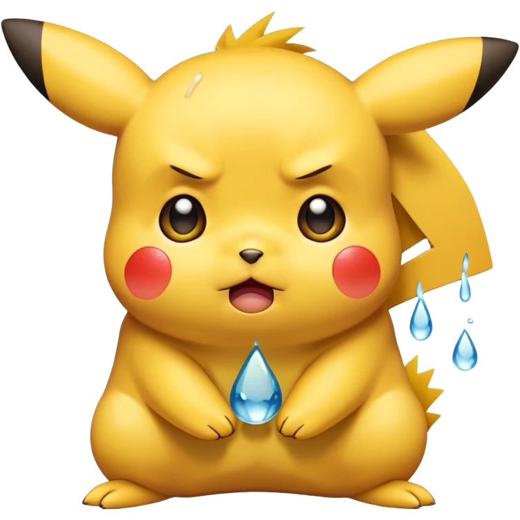 sad crying Pikachu with tears emoji