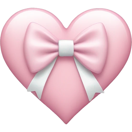 Pastel pink heart with white bow emoji