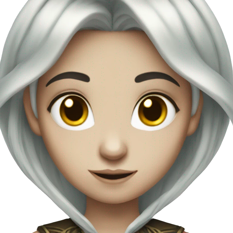 Dark hair elf girl pale skin emoji