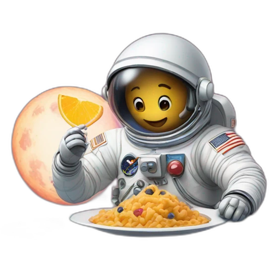 an astronaut eating in space emoji