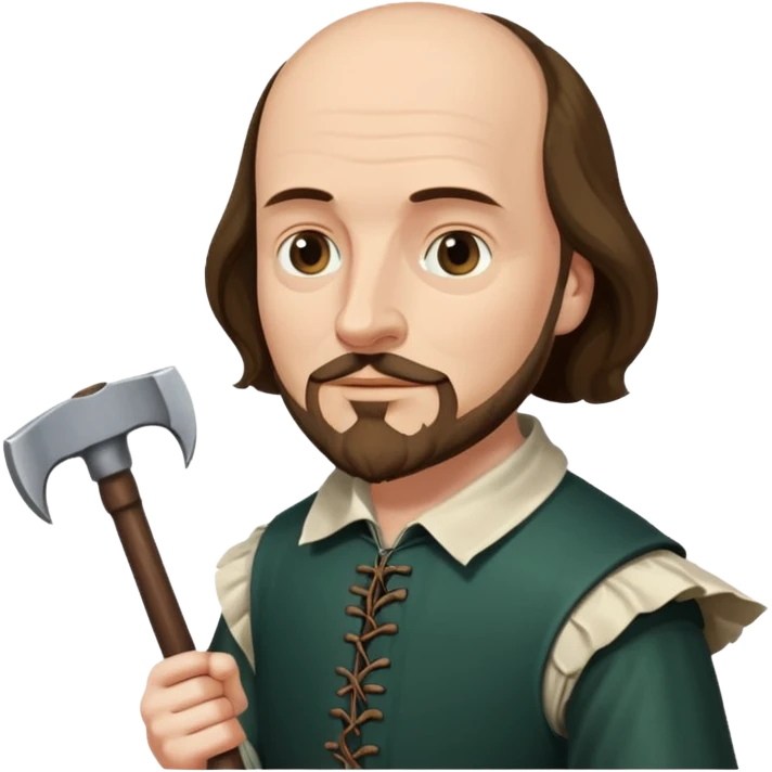 William Shakespeare with an ax emoji