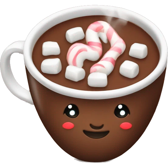 Hot chocolate with marshmallows Christmas themed  emoji