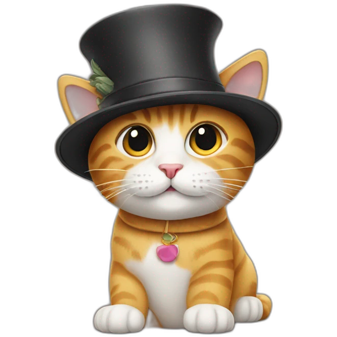 A cat with a hat emoji
