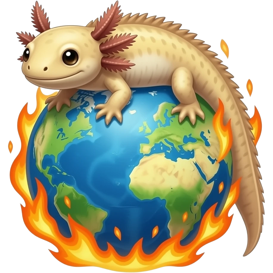 Can we create a "Everything is on fire" but with an axolotl emoji