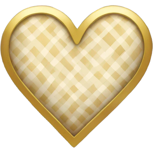 gingham heart with a gold border emoji