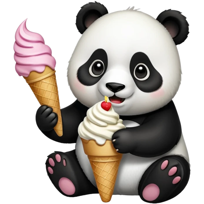 Panda eating ice cream emoji