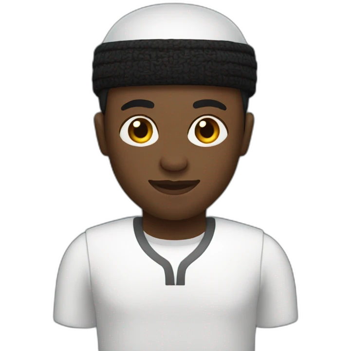 Black man wearing a kufi emoji