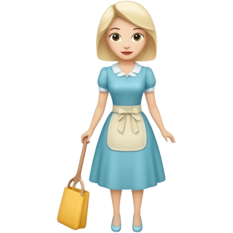 ligth woman wearing housewife clothes full body  emoji