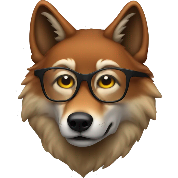 A red wolf with glasses emoji