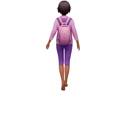 A small figure walks back across a foggy bridge, holding soft pink and purple orbs in each hand—symbolizing compassion and forgiveness. A gentle heart aura trails behind them, showing healing in motion. emoji
