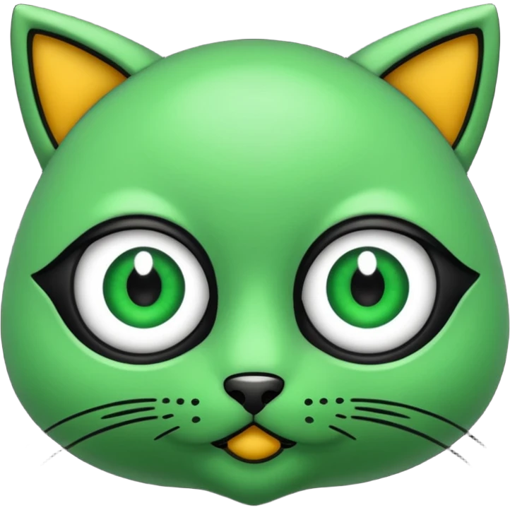 Gata con ojos verdes y negro emoji