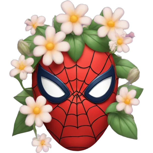 Spiderman with flowers  emoji