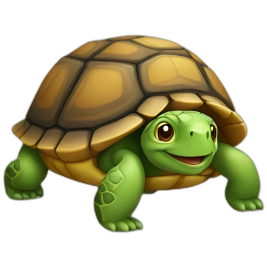 Tortue sur un chat emoji