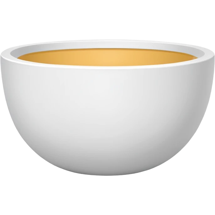 white bowl with plain white color inside, no liquid, no gloss, minimal, simple, clear emoji