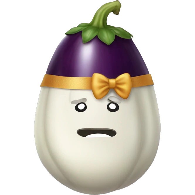 Eggplant with bow  emoji