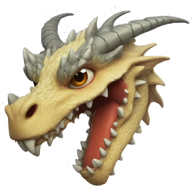 Dragon with a skull-head emoji