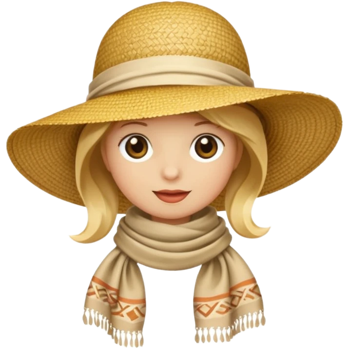 Sunhat + scarf emoji