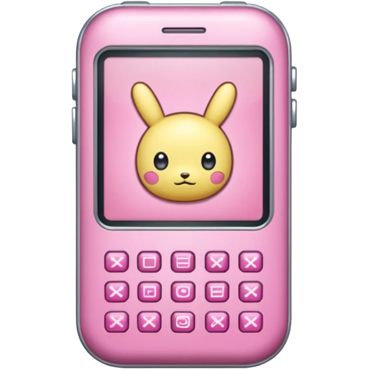 Tamagotchi ios app skeuomorphic, pink, details emoji