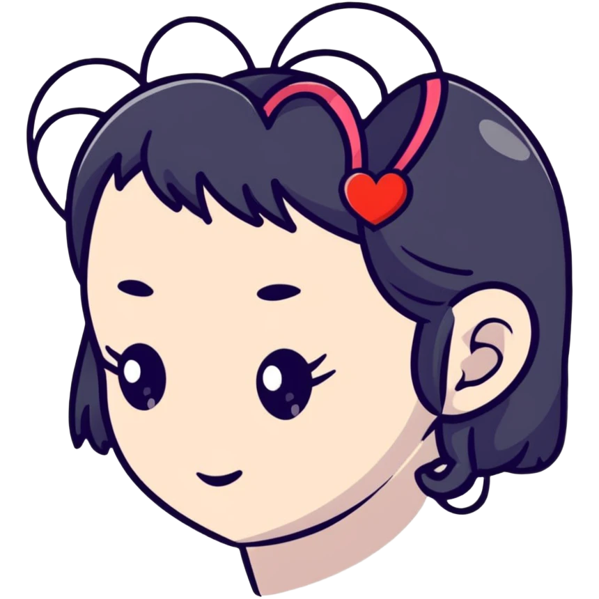 cute red heart-shaped hair clip emoji