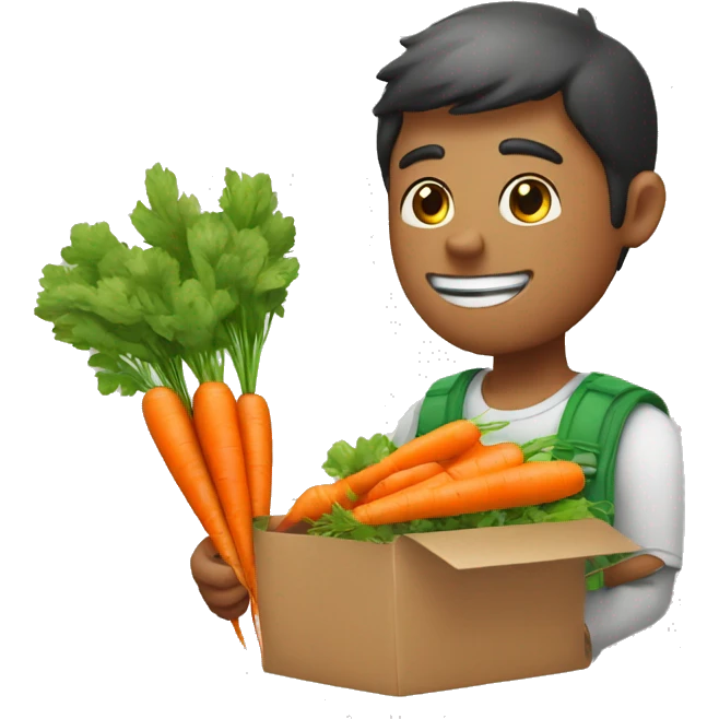 guy gifting carrots bouquet insteasd of flowers emoji