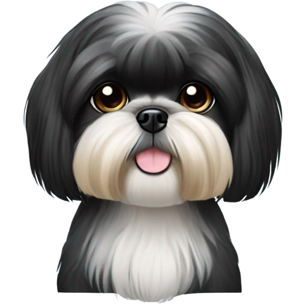 Black Shih tzu as hair styli emoji